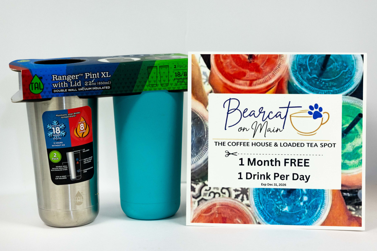 Lot 42 - Bearcat Nutrition - 1 Tea Per Day FOR A MONTH Gift Certificate, Set of insulated cups